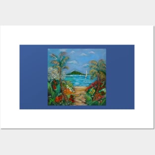 Tropical Sandy Beach Posters and Art